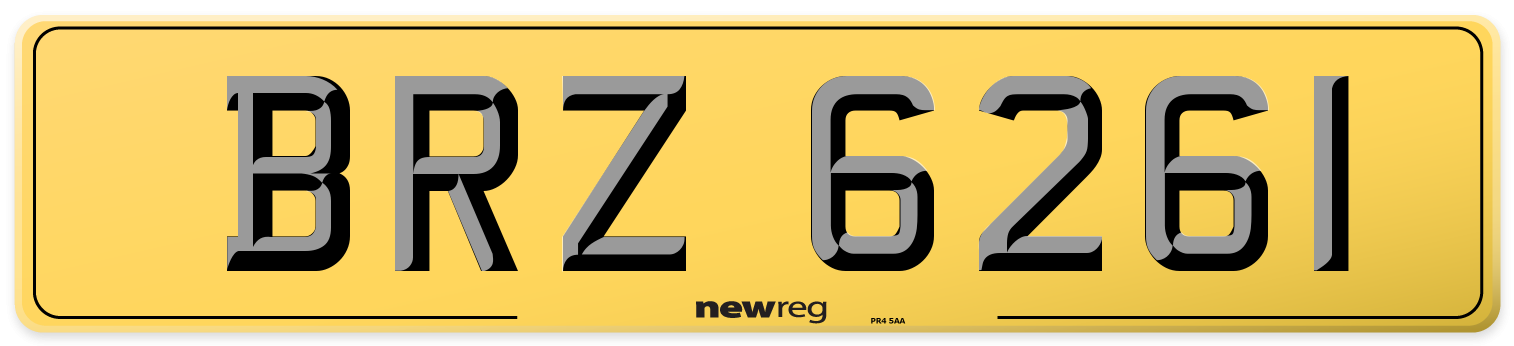 BRZ 6261 Rear Number Plate