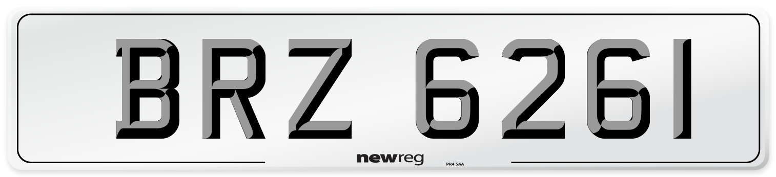BRZ 6261 Front Number Plate