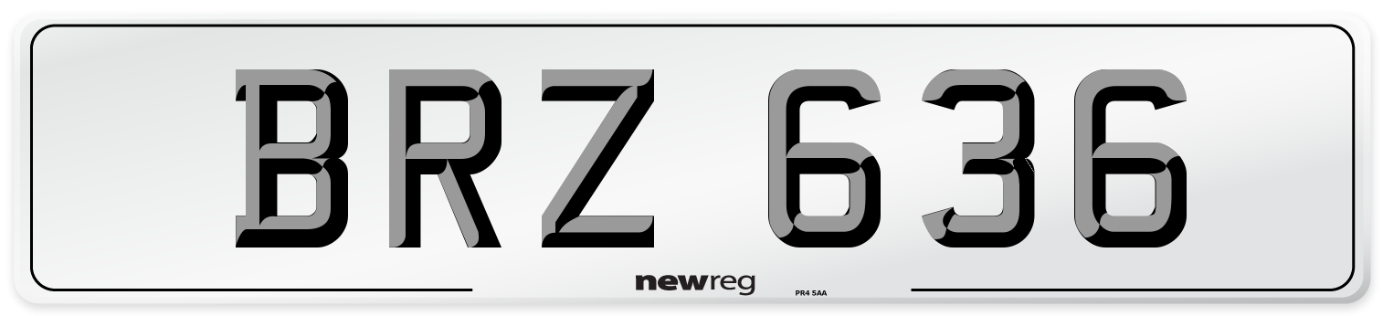 BRZ 636 Front Number Plate