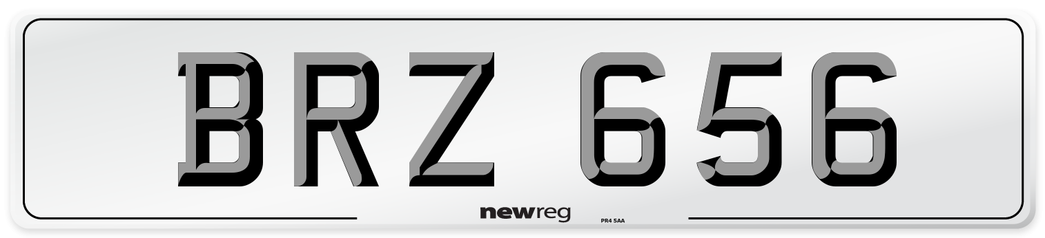 BRZ 656 Front Number Plate