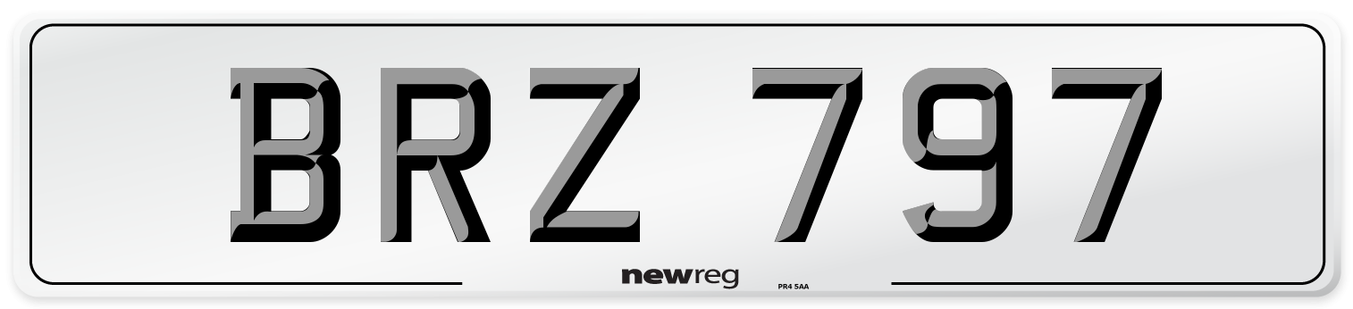 BRZ 797 Front Number Plate