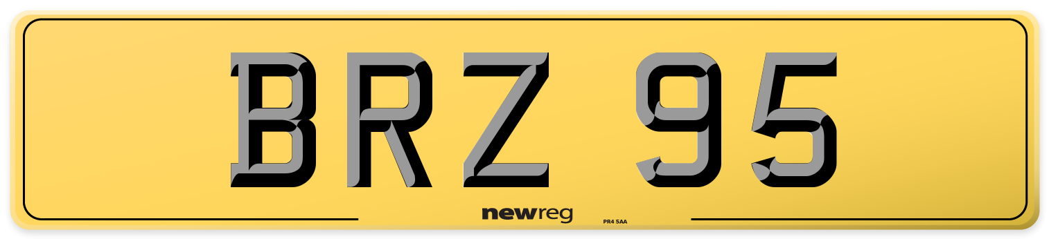 BRZ 95 Rear Number Plate