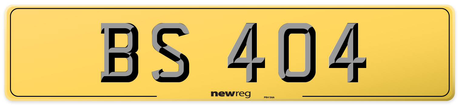 BS 404 Rear Number Plate