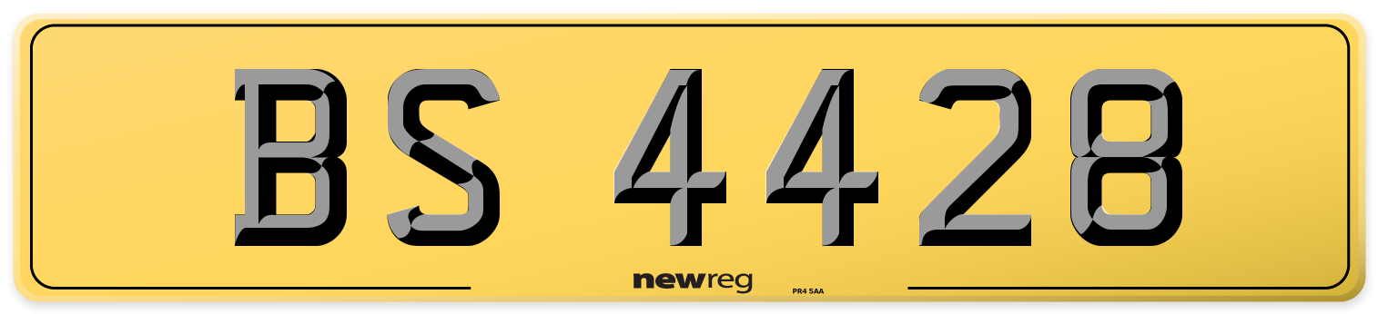BS 4428 Rear Number Plate