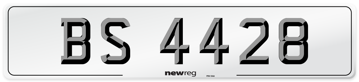 BS 4428 Front Number Plate
