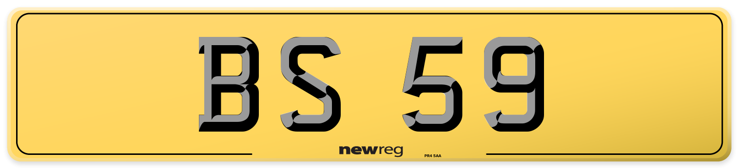 BS 59 Rear Number Plate