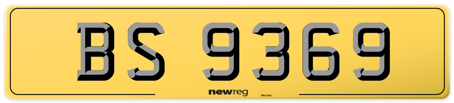 BS 9369 Rear Number Plate