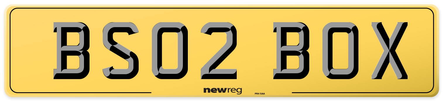 BS02 BOX Rear Number Plate