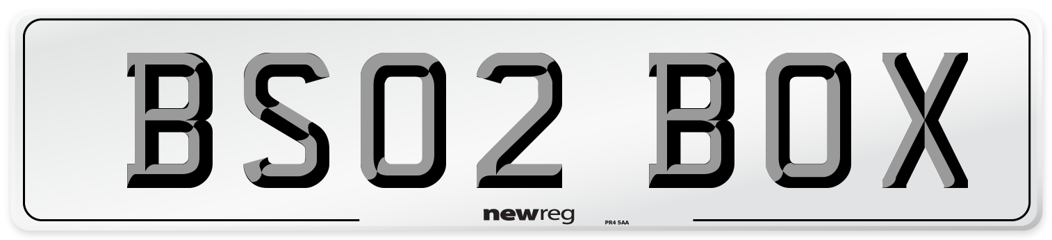 BS02 BOX Front Number Plate