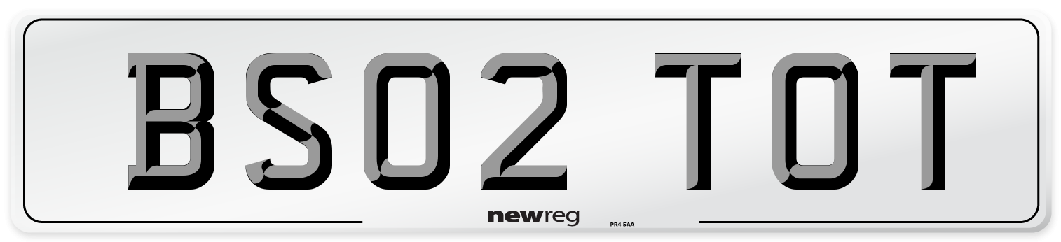 BS02 TOT Front Number Plate