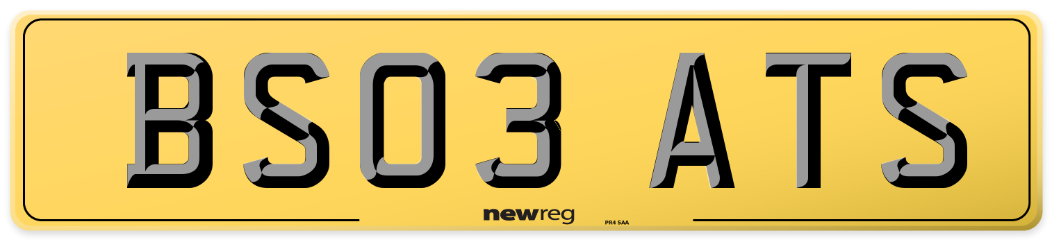 BS03 ATS Rear Number Plate