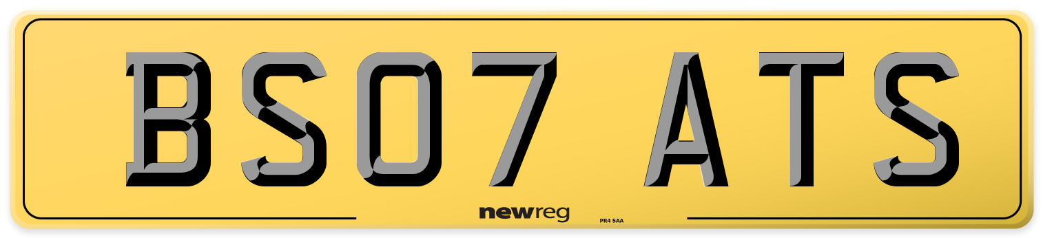 BS07 ATS Rear Number Plate