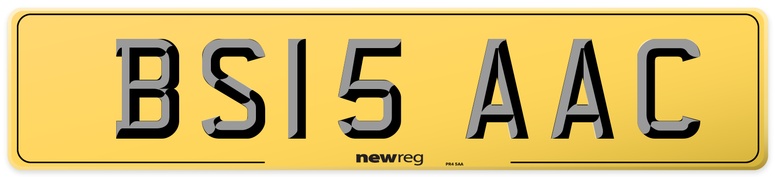 BS15 AAC Rear Number Plate