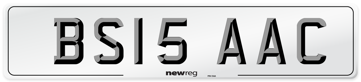 BS15 AAC Front Number Plate