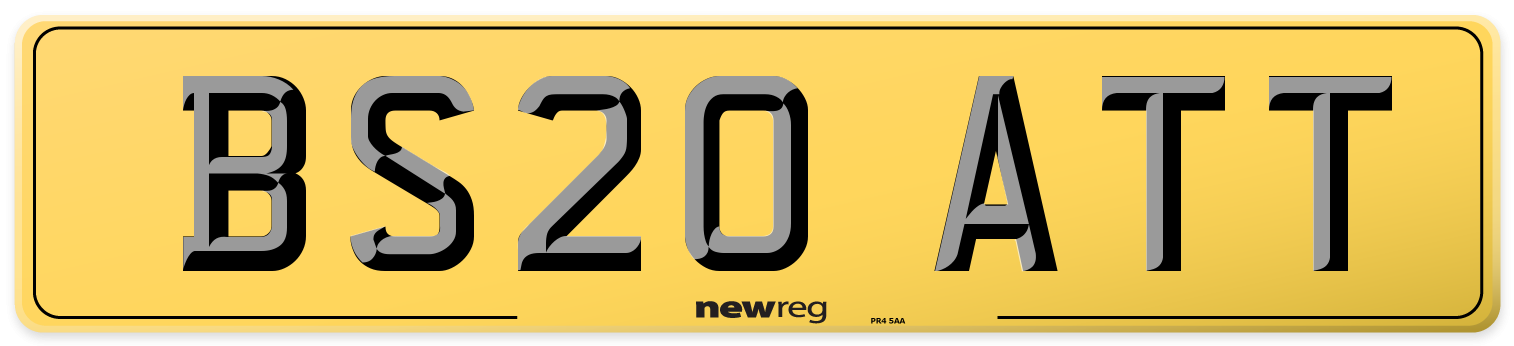 BS20 ATT Rear Number Plate