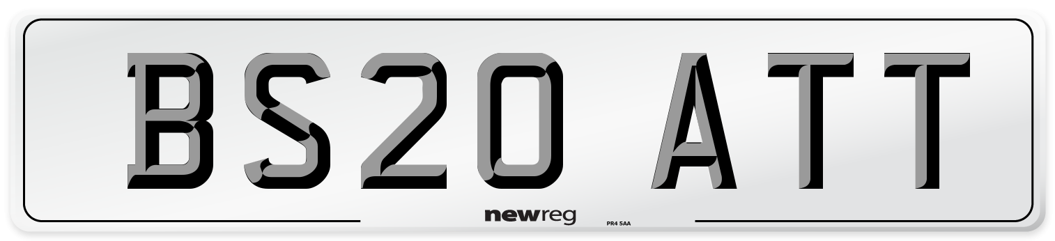 BS20 ATT Front Number Plate