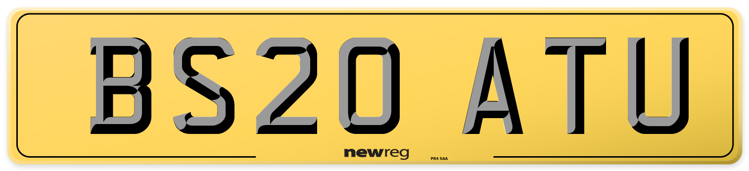 BS20 ATU Rear Number Plate
