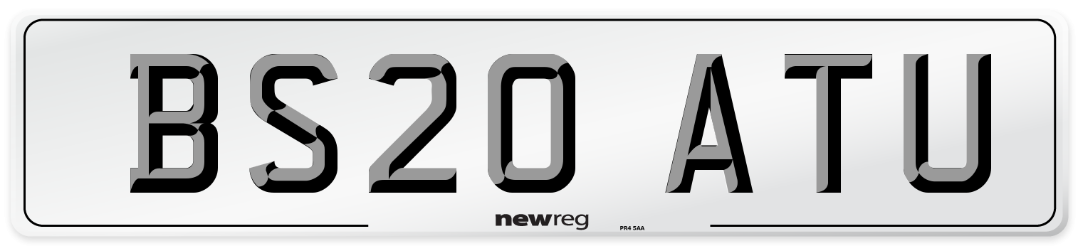BS20 ATU Front Number Plate