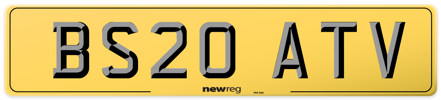 BS20 ATV Rear Number Plate