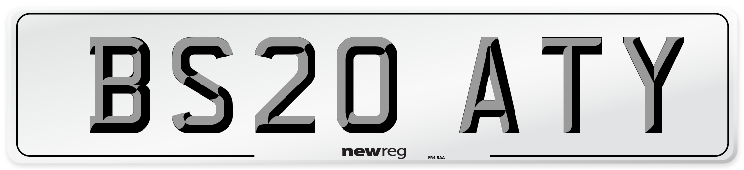 BS20 ATY Front Number Plate