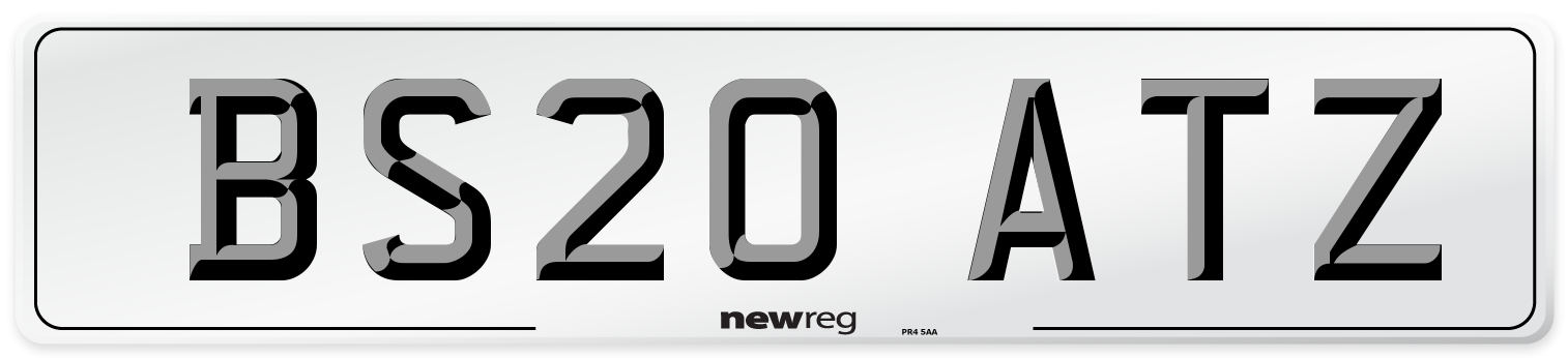 BS20 ATZ Front Number Plate