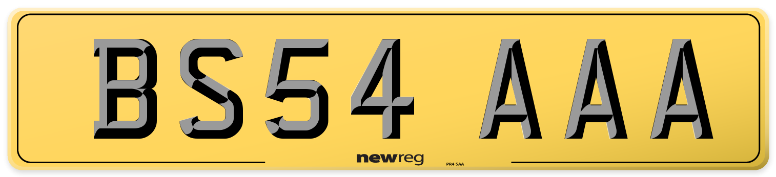 BS54 AAA Rear Number Plate