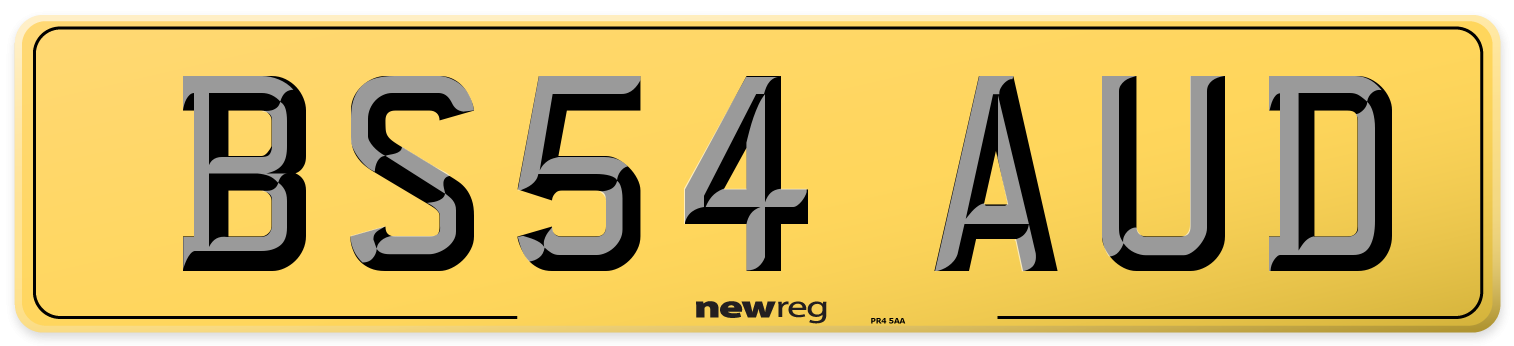 BS54 AUD Rear Number Plate