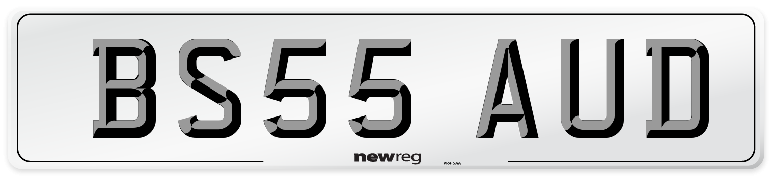 BS55 AUD Front Number Plate