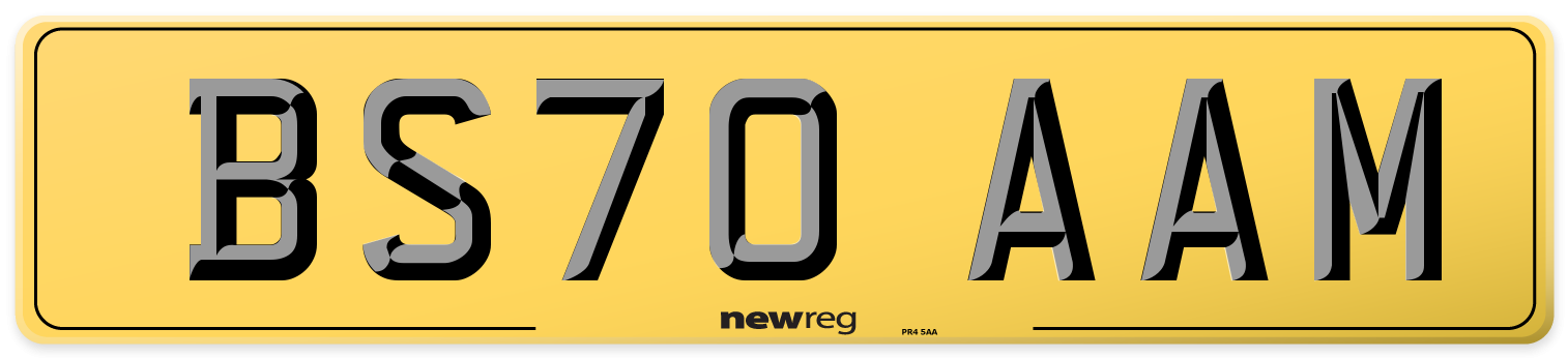 BS70 AAM Rear Number Plate
