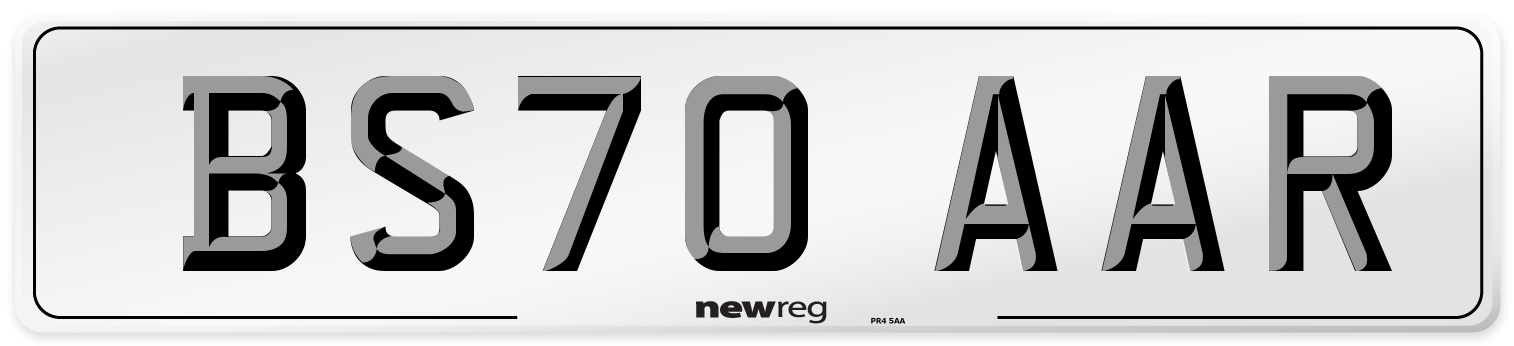 BS70 AAR Front Number Plate