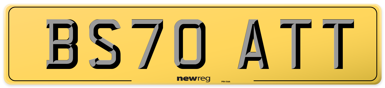 BS70 ATT Rear Number Plate
