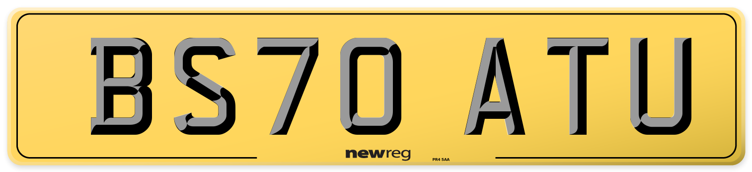 BS70 ATU Rear Number Plate