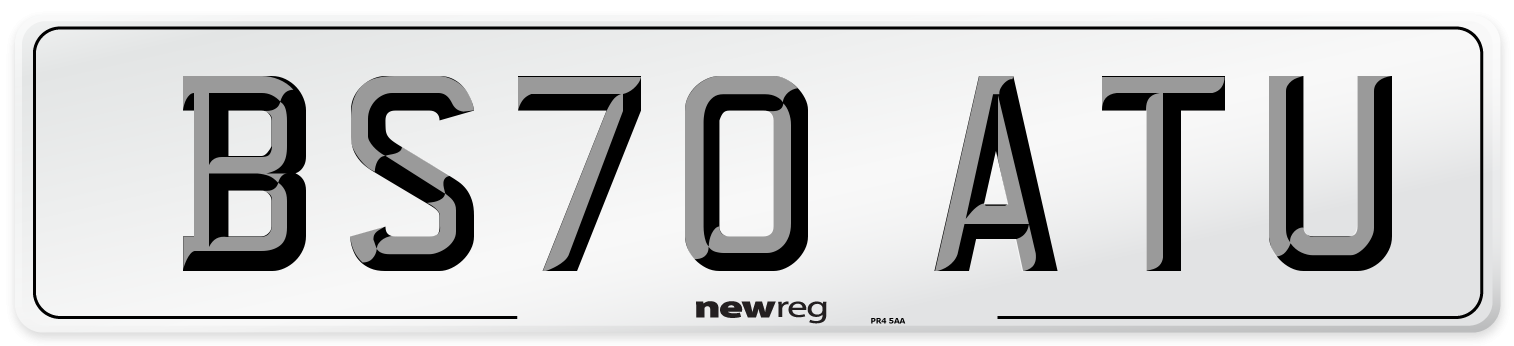 BS70 ATU Front Number Plate