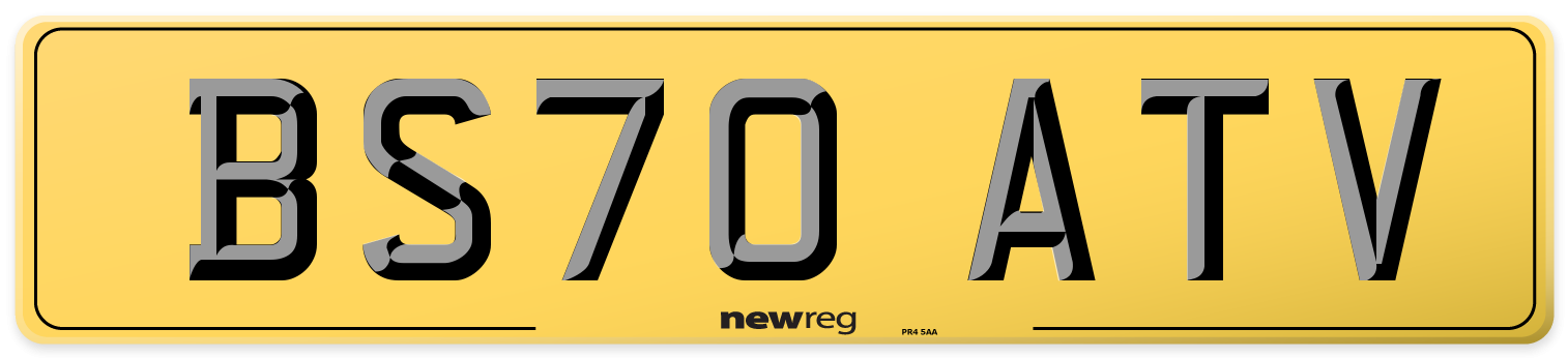 BS70 ATV Rear Number Plate