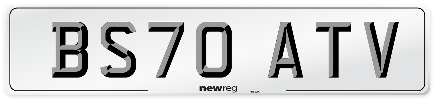 BS70 ATV Front Number Plate