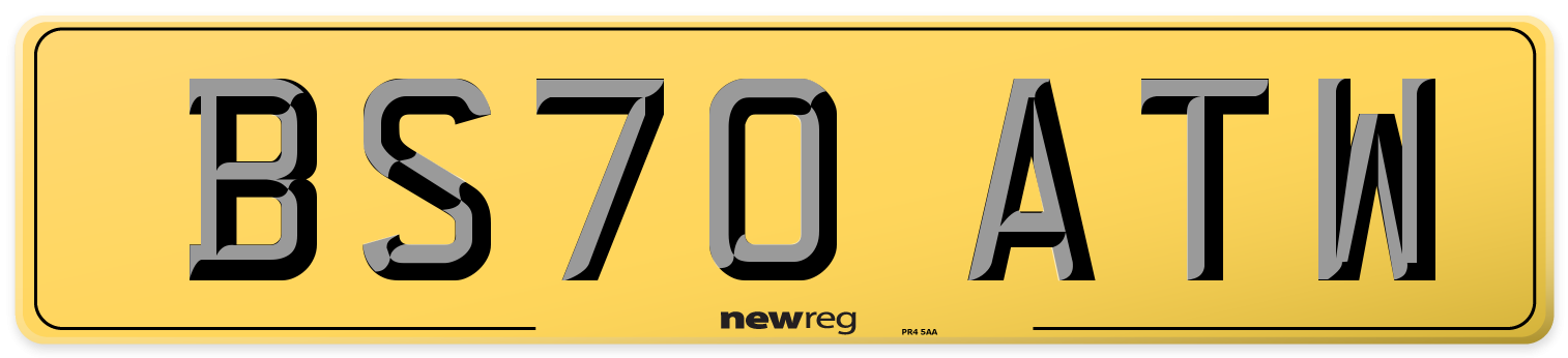 BS70 ATW Rear Number Plate