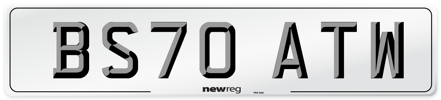 BS70 ATW Front Number Plate