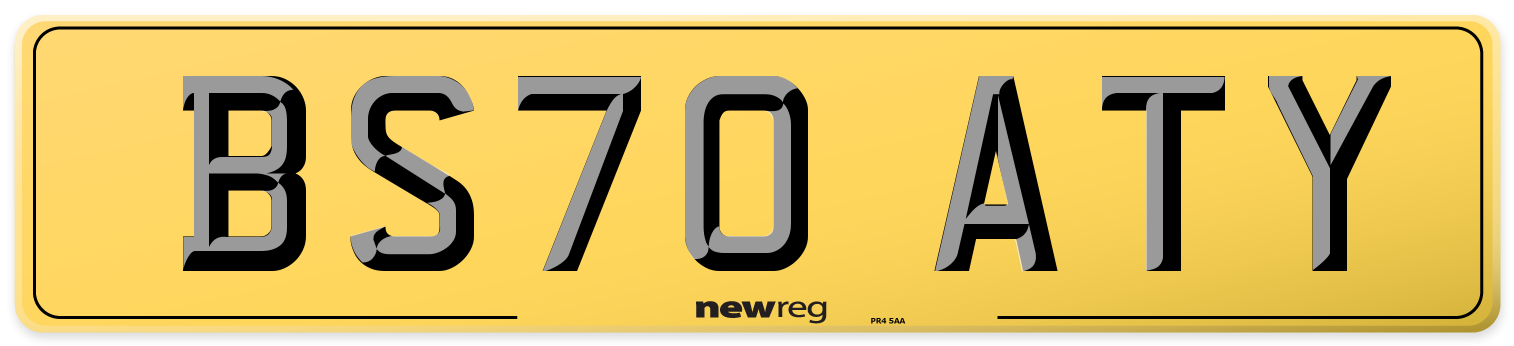 BS70 ATY Rear Number Plate