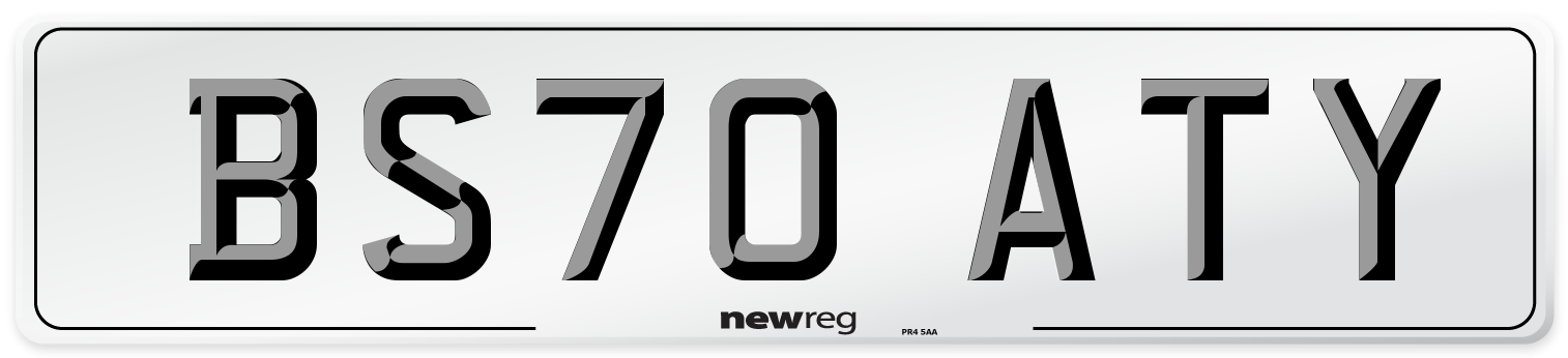BS70 ATY Front Number Plate
