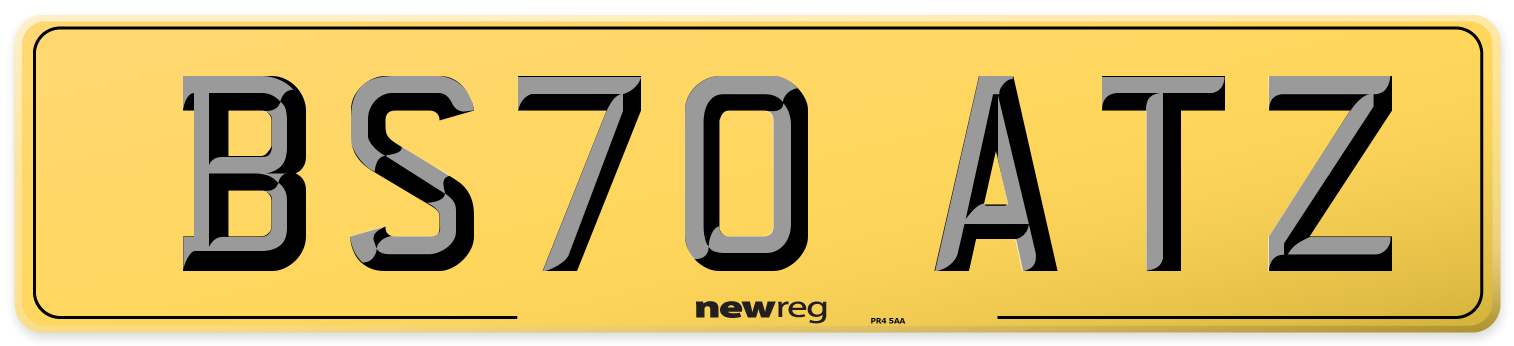 BS70 ATZ Rear Number Plate