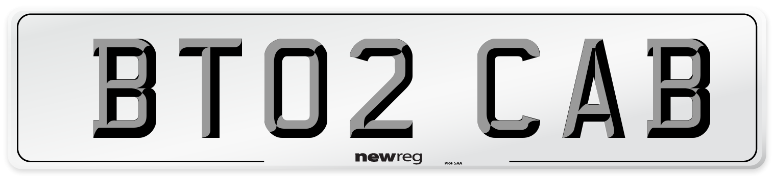 BT02 CAB Front Number Plate