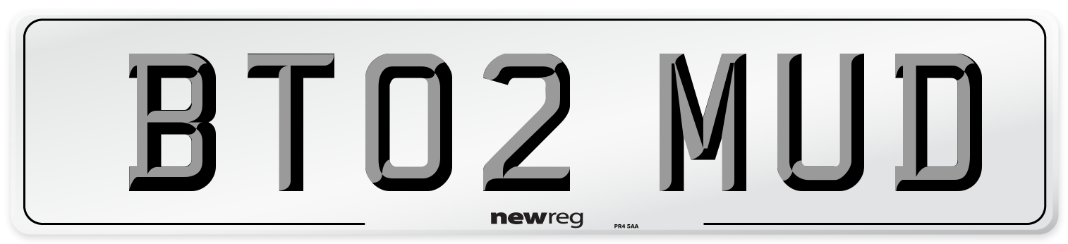 BT02 MUD Front Number Plate