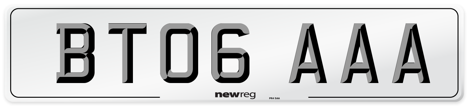 BT06 AAA Front Number Plate