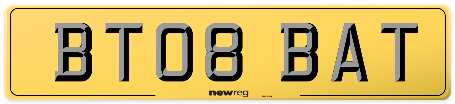 BT08 BAT Rear Number Plate