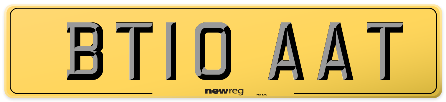 BT10 AAT Rear Number Plate