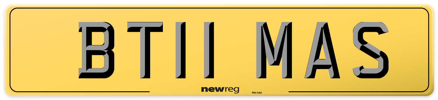 BT11 MAS Rear Number Plate