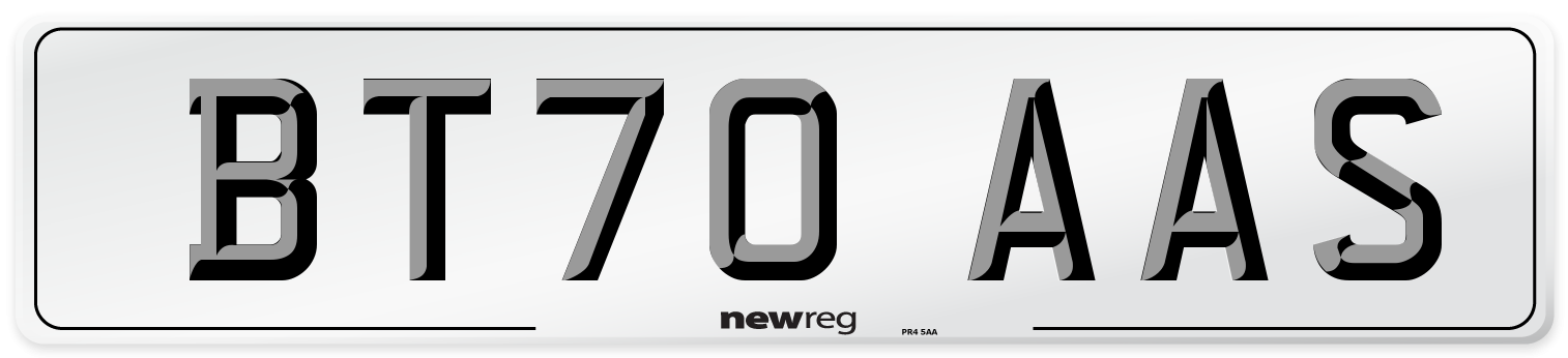 BT70 AAS Front Number Plate