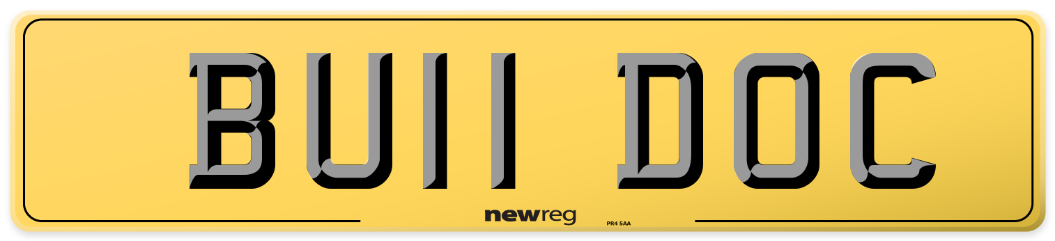 BU11 DOC Rear Number Plate