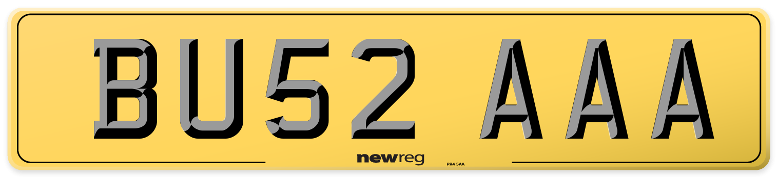 BU52 AAA Rear Number Plate