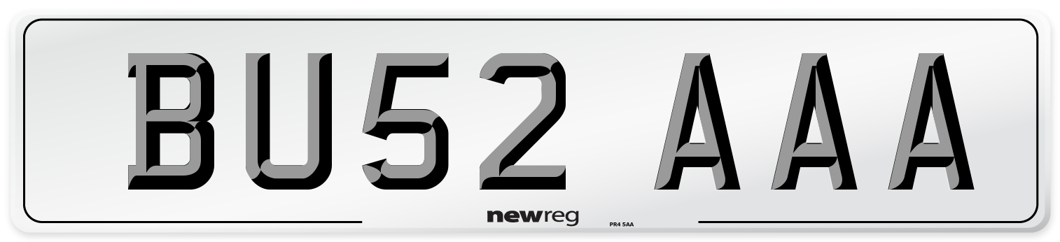 BU52 AAA Front Number Plate